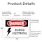 Signmission Buried Electrical Danger Sign, Plastic, 14in W x 10in L, 2PK OS-2PACK-DS-P-1014-L-2308 - alternate 2